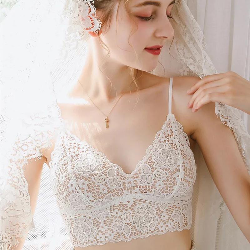 Kila 無鋼圈蕾絲Bra Top【優雅白】