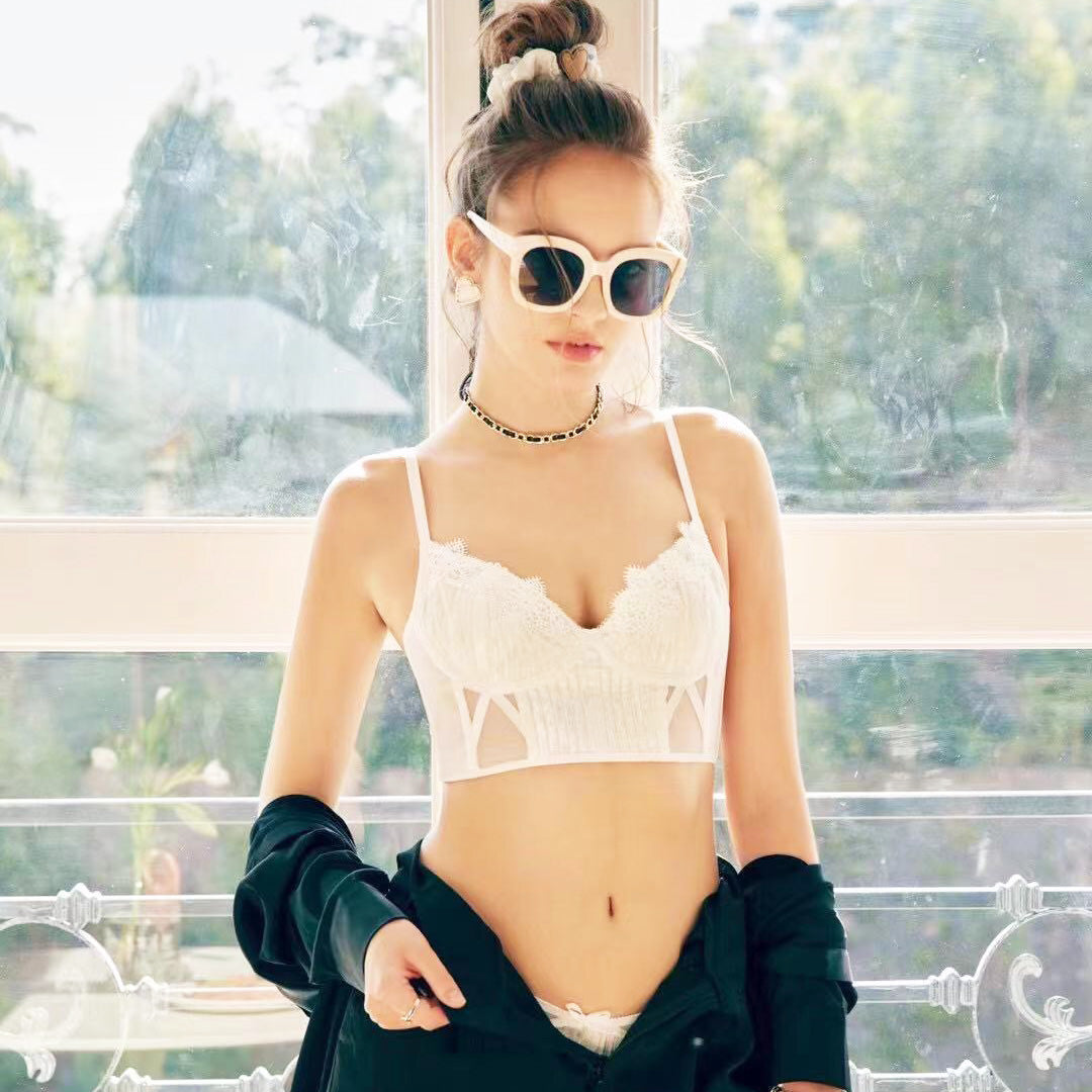 Rivi Bra 無鋼圈蕾絲成套內衣【清新白】