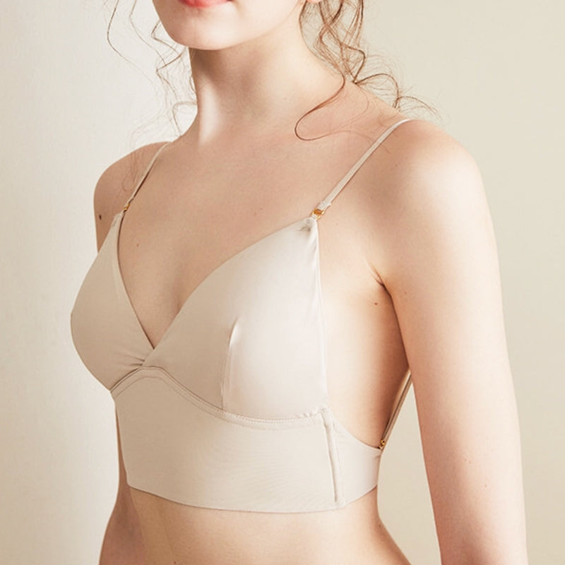Cina Bralette 無鋼圈大U露背冰絲內衣【淺膚】