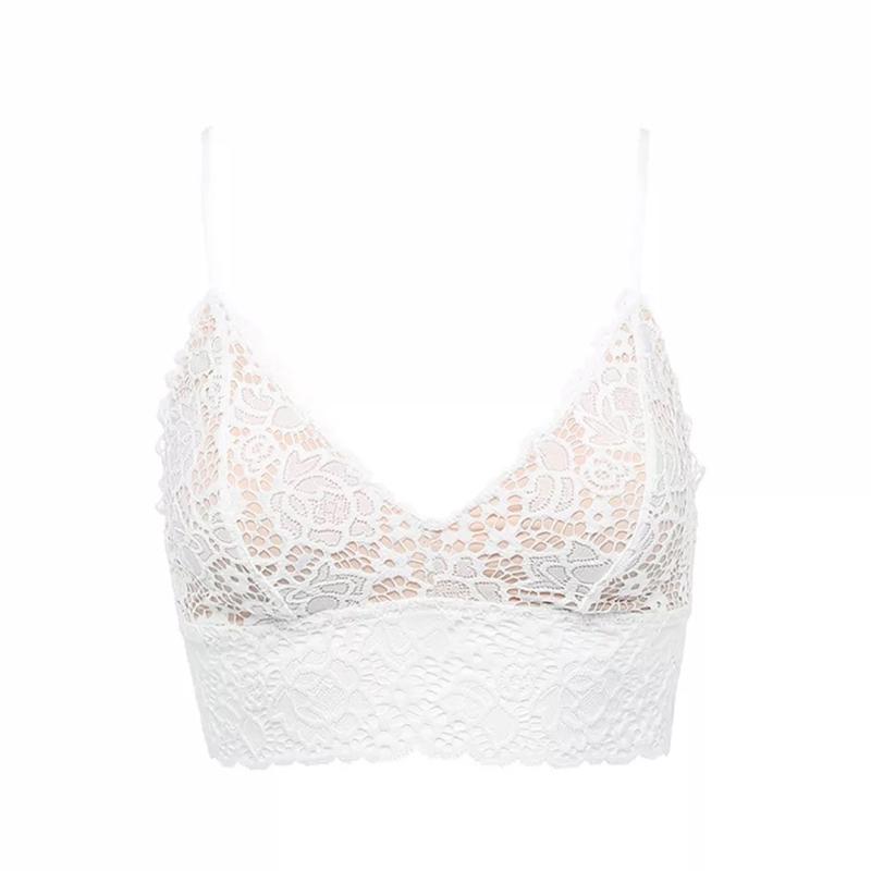 Kila 無鋼圈蕾絲Bra Top【優雅白】