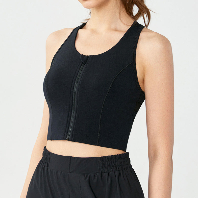 Tami Sport Bra 拉鍊運動內衣【黑色】4色