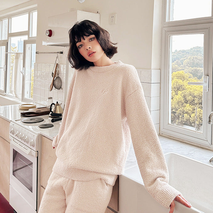 Dela 軟暖絨成套束口褲家居服【4色】