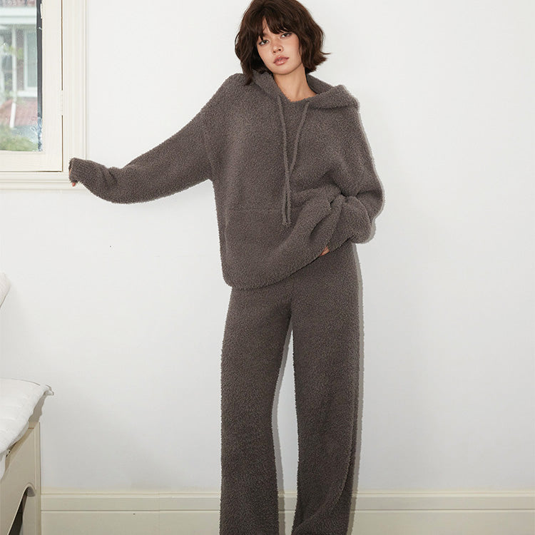 Beka 軟暖絨成套連帽家居服【4色】