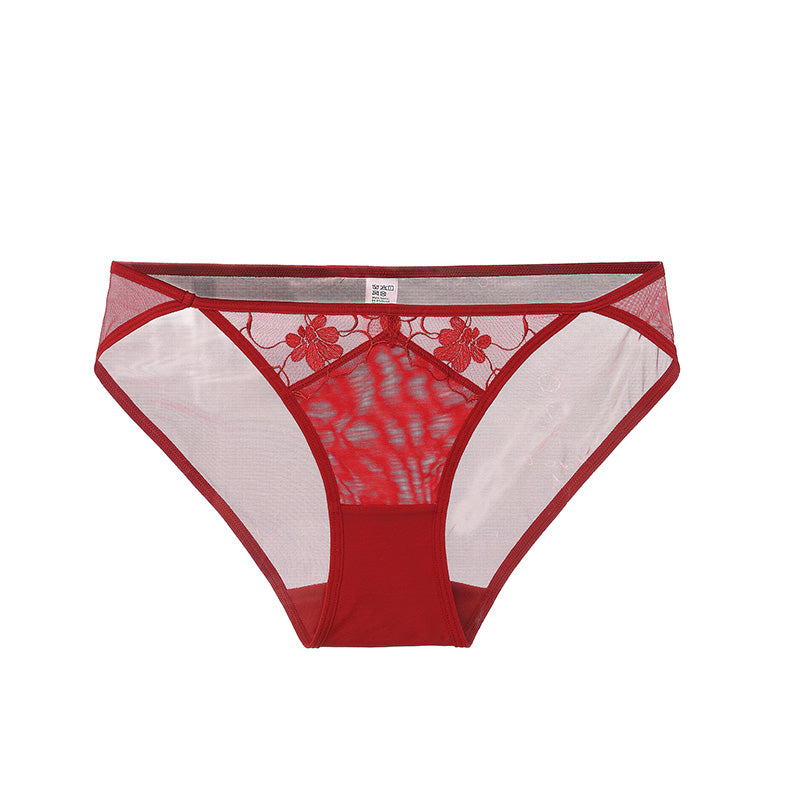 Teza 蕾絲三角褲【紅色】