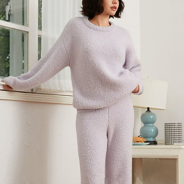 Wuva 軟暖絨成套寬口褲家居服【4色】