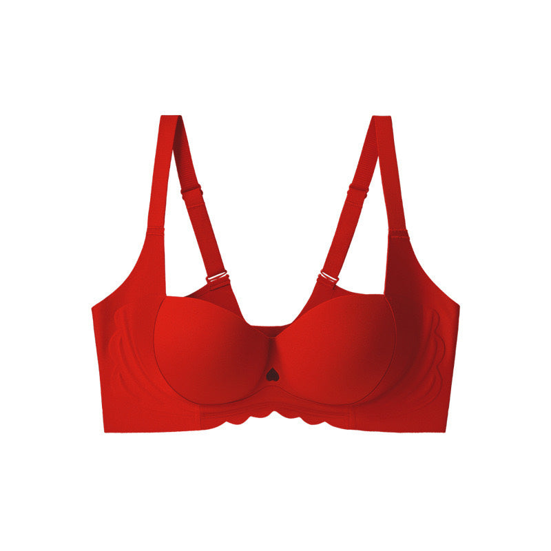 Luvi Bra 無鋼圈蕾絲成套內衣【紅色】6色