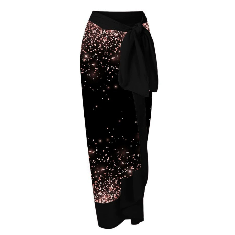 綁帶沙灘裙【夜空】