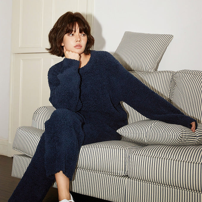 Wuva 軟暖絨成套寬口褲家居服【4色】