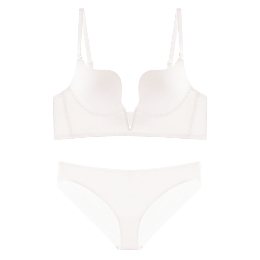 Vinia Bra 前深V+大U露背無痕內衣【白色】