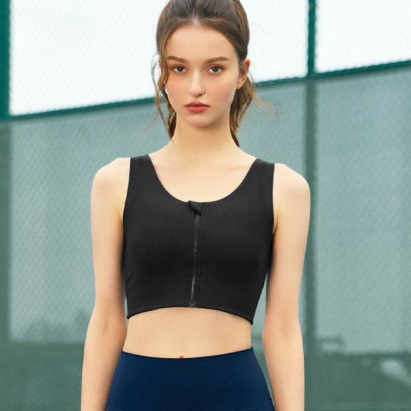 Ginoa Sport Bra 拉鍊式運動內衣【黑色】
