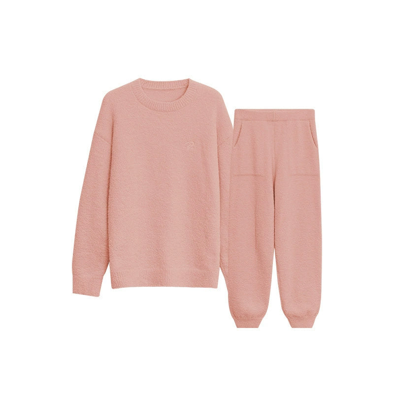 Dela 軟暖絨成套束口褲家居服【4色】