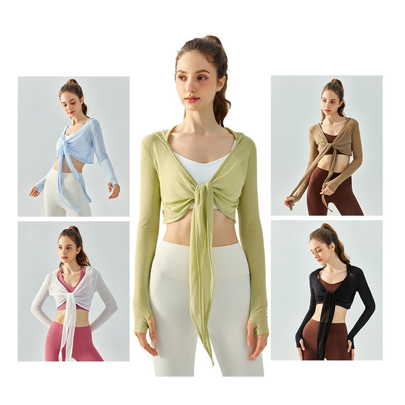 Sivi 連帽綁帶罩衫【白色】5色