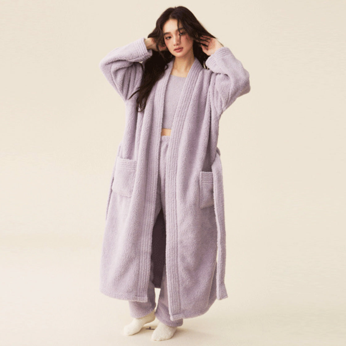 Puva 軟暖絨三件套家居服【7色】