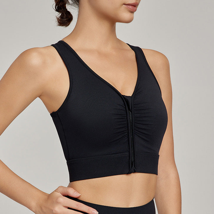 Denra Sport Bra 拉鍊運動內衣【黑色】4色