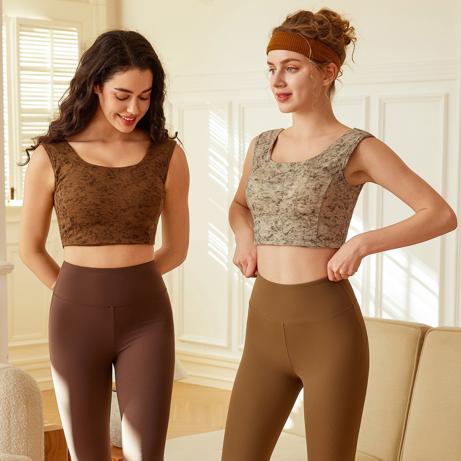 Pea 水墨美背運動內衣【杏灰色】2色