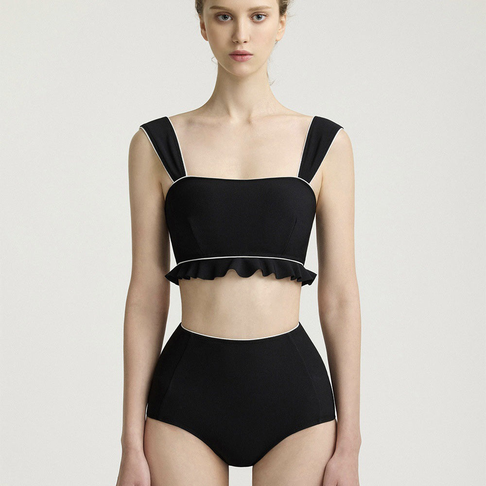 Pava 兩截式泳裝+外套【黑】