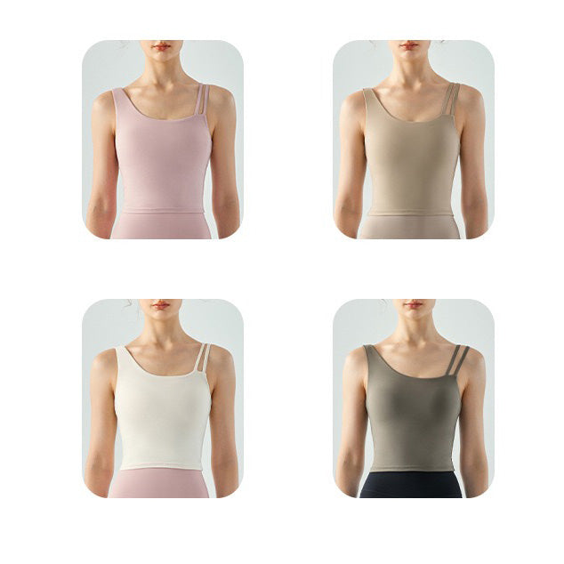 Eve Sport Bra 不對稱運動背心【卡其】4色