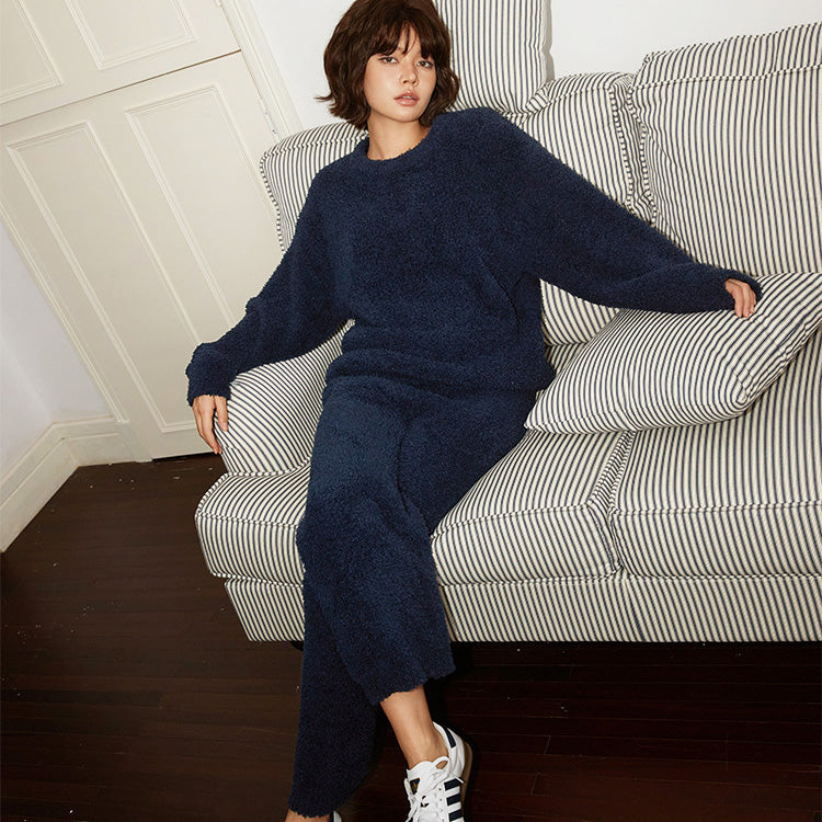 Wuva 軟暖絨成套寬口褲家居服【4色】