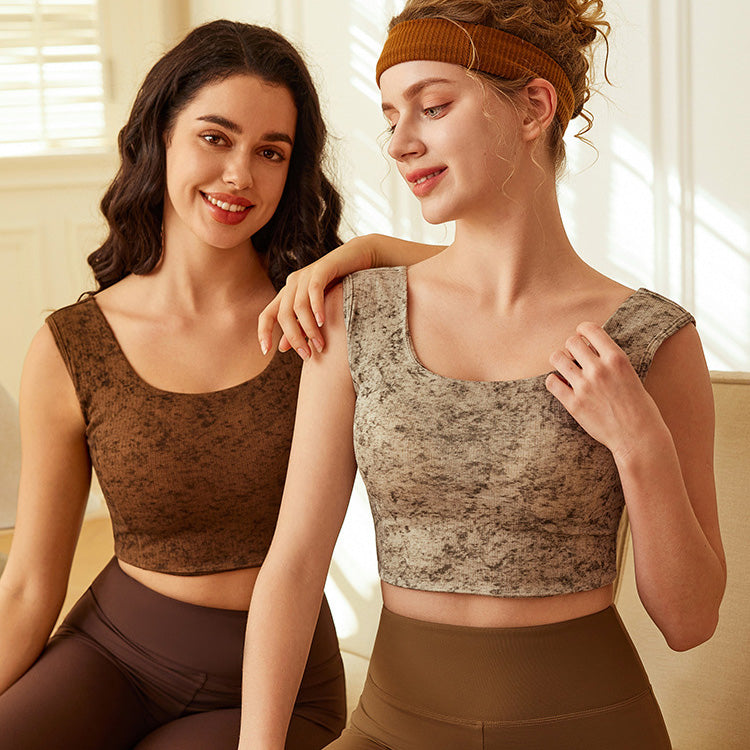 Pea 水墨美背運動內衣【杏灰色】2色