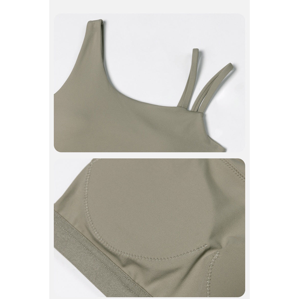 Eve Sport Bra 不對稱運動背心【卡其】4色