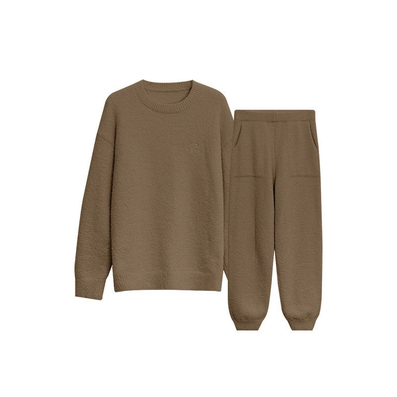 Dela 軟暖絨成套束口褲家居服【4色】