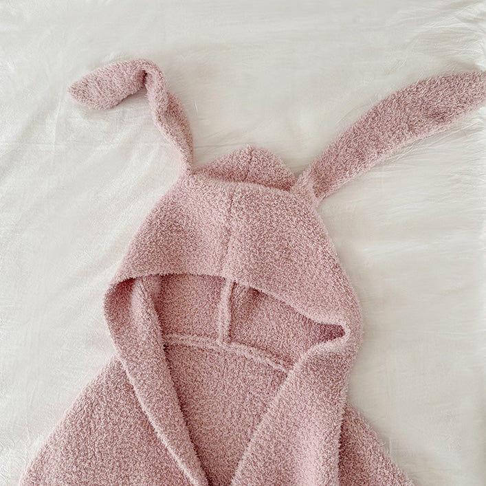 Lori 軟暖絨兔耳連帽睡袍【4色】