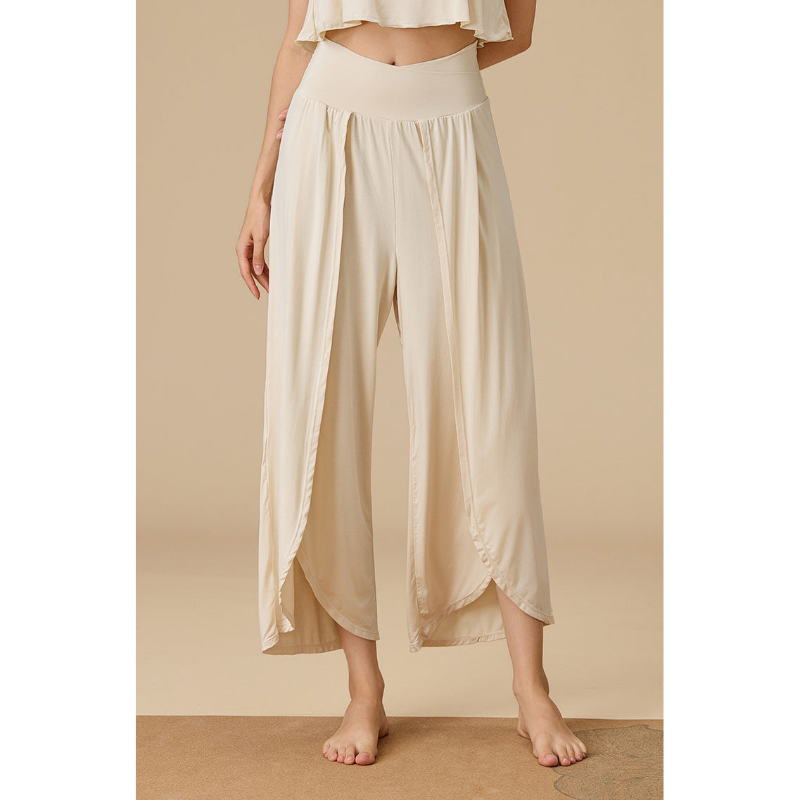 Jito 瑜伽寬管九分褲【杏色】5色