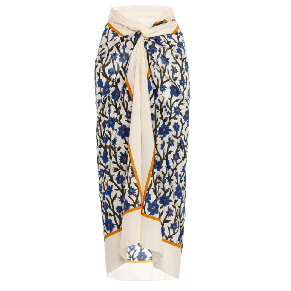 綁帶沙灘裙【碎花】