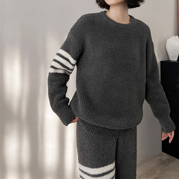 Sewa 軟暖絨成套條紋家居服【2色】