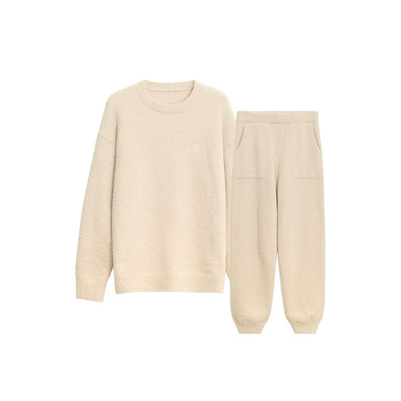 Dela 軟暖絨成套束口褲家居服【4色】