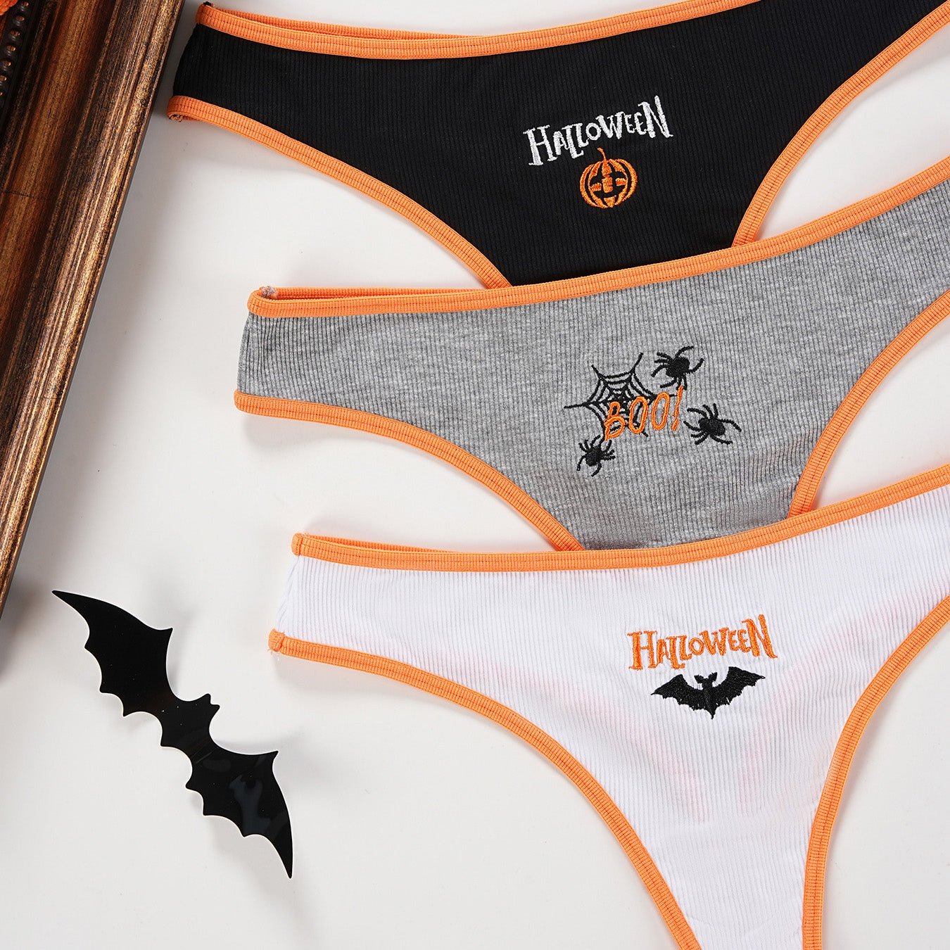 Halloween 萬聖節螺紋丁字褲【3色】