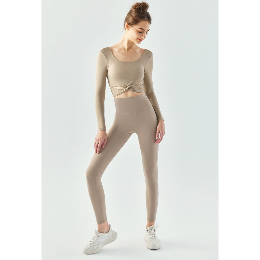 Kima Sport Top 美腹運動長袖【卡其色】4色