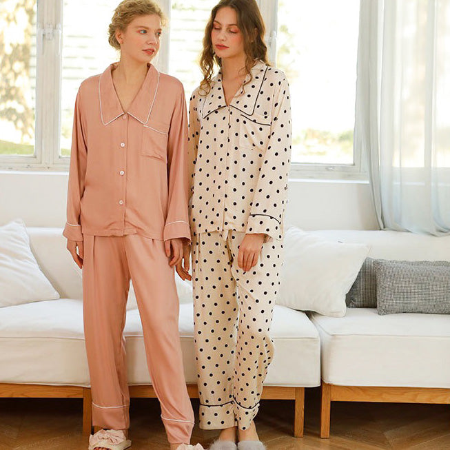 Punto 家居成套睡衣【長袖長褲大尖領款】