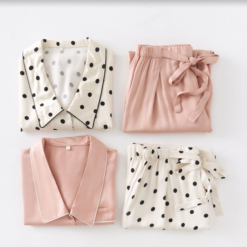 Punto 家居成套睡衣【短袖短褲大尖領款】