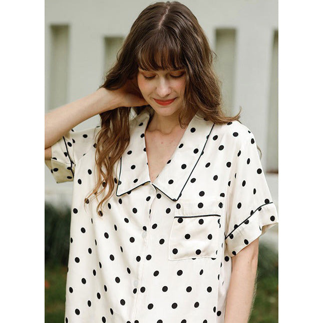 Punto 家居成套睡衣【短袖短褲大尖領款】