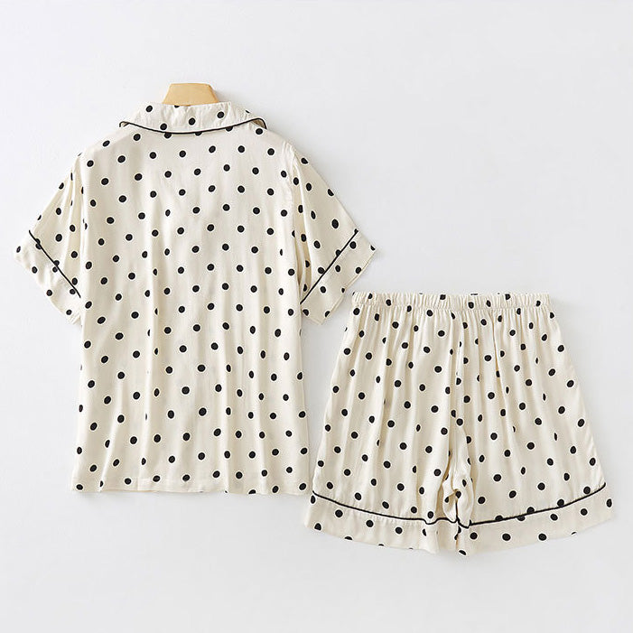 Punto 家居成套睡衣【短袖短褲大尖領款】