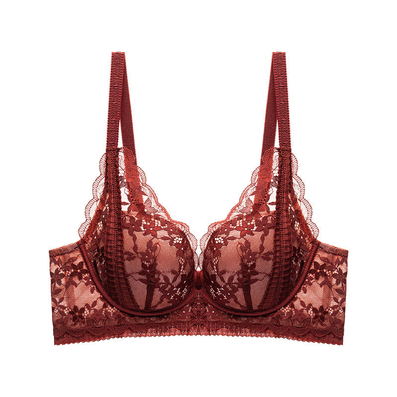 Diwi Bra 無鋼圈蕾絲成套內衣【紅色】6色