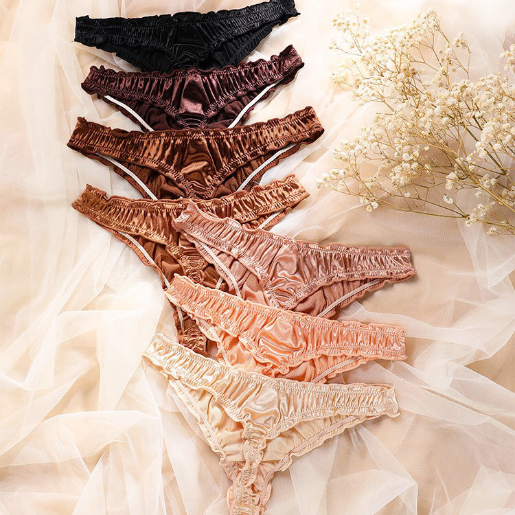 Vira 絲緞低腰丁字褲【任選3件699元】7色