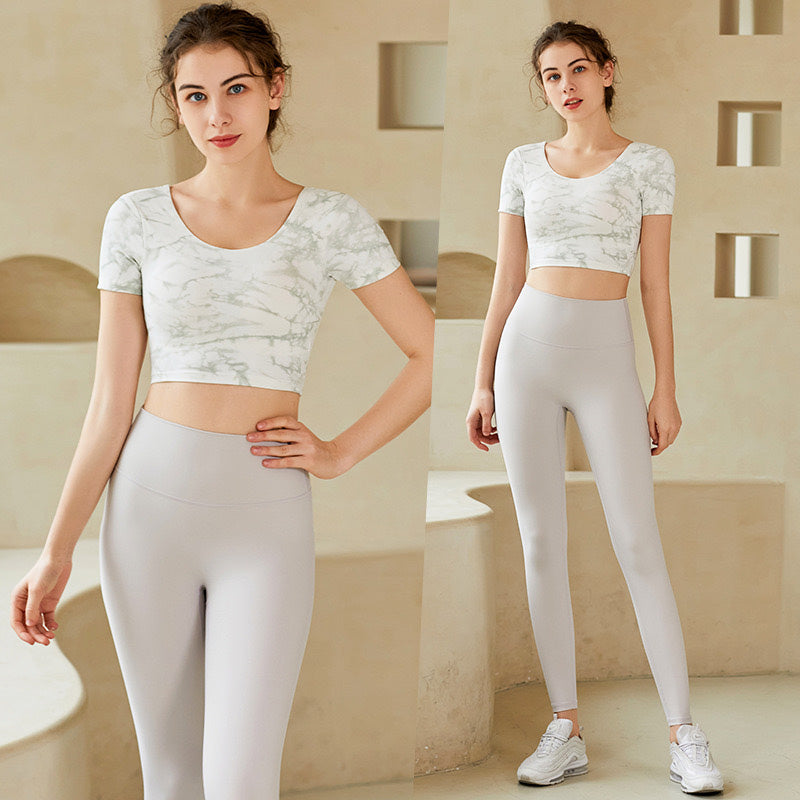 Sina Sport Top 短袖運動上衣【灰白】