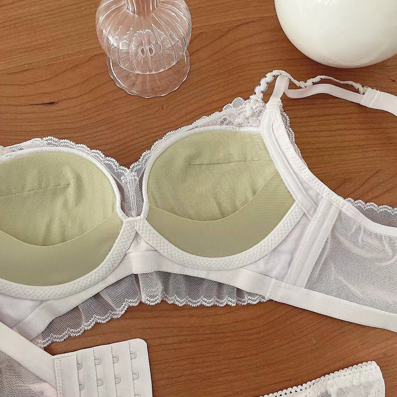 Lara Bra 無鋼圈下厚上薄墊成套內衣 【清新白】