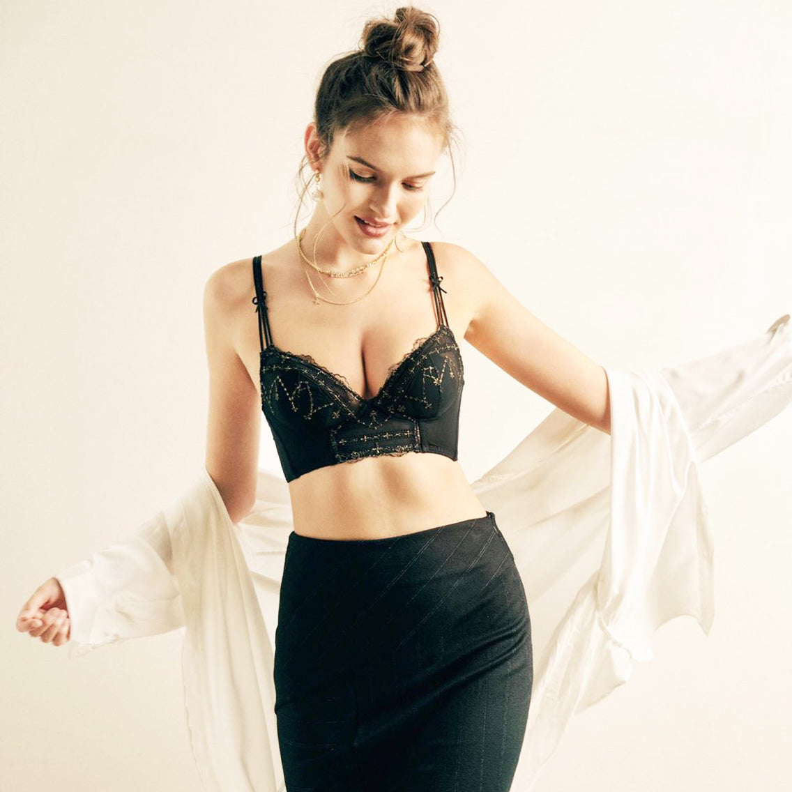 Beja Bra 無鋼圈蕾絲成套內衣 【深邃黑】