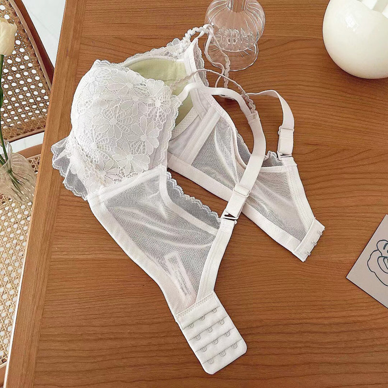 Lara Bra 無鋼圈下厚上薄墊成套內衣 【清新白】