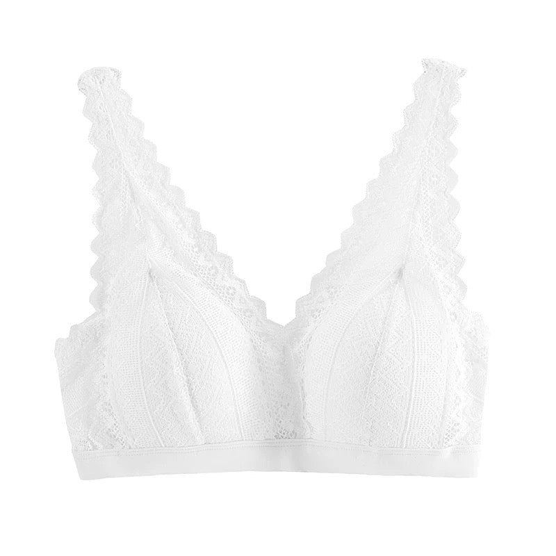 Nuna Bralette 無鋼圈蠶絲內衣【清新白】