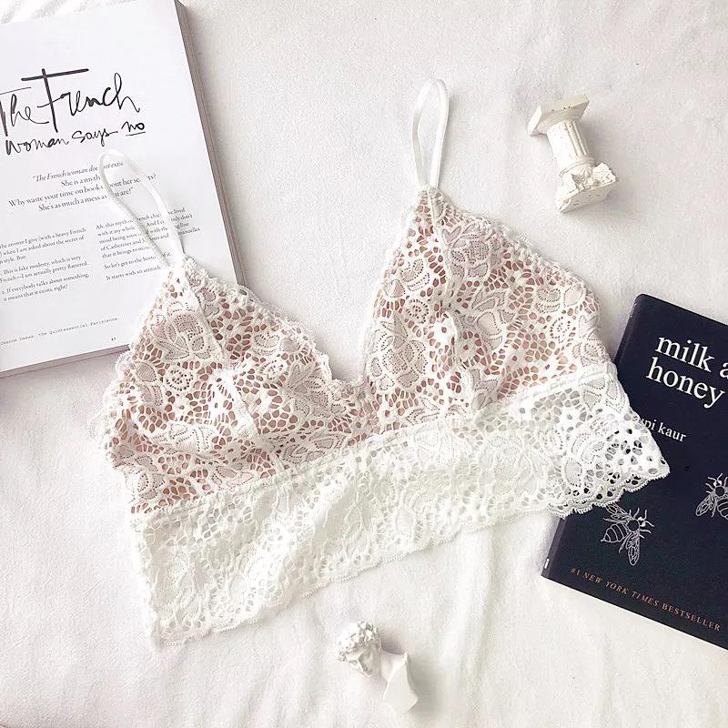 Kila 無鋼圈蕾絲Bra Top【優雅白】