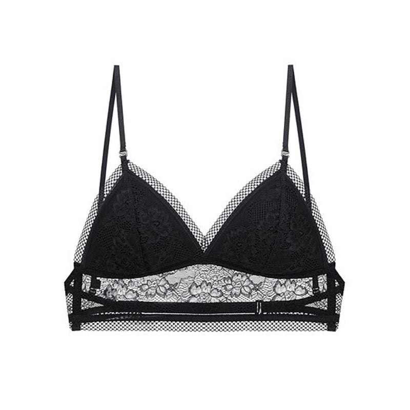 Dava Bralette 無鋼圈大U露背蕾絲內衣【深邃黑】