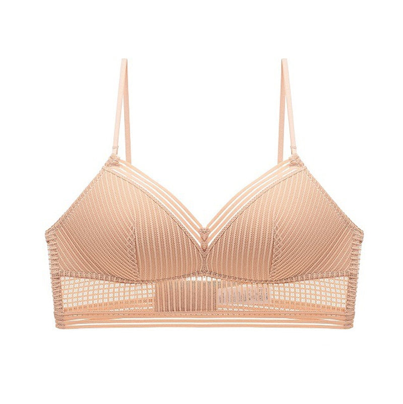 Aba Bra 無鋼圈大U露背蕾絲內衣【膚色】