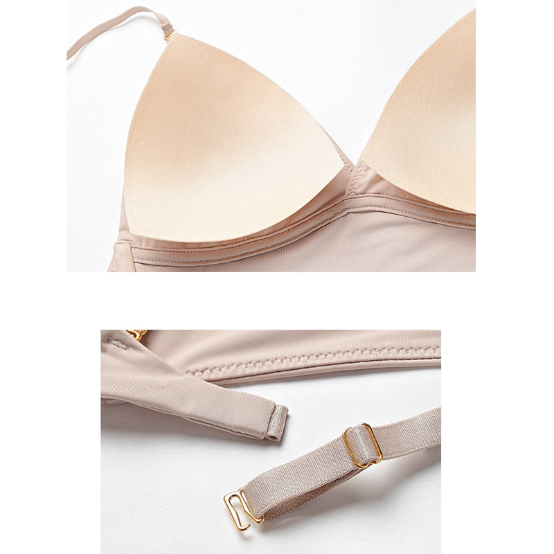 Cina Bralette 無鋼圈大U露背冰絲內衣【淺膚】