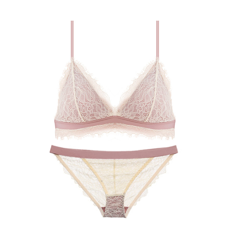 Buva Bralette 無鋼圈蕾絲成套內衣 【清新白】
