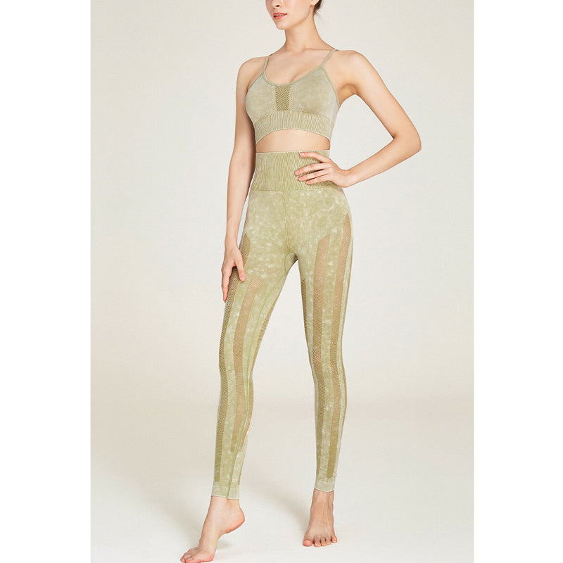 Wiva Sport Pants 無縫條紋運動九分褲【綠色】