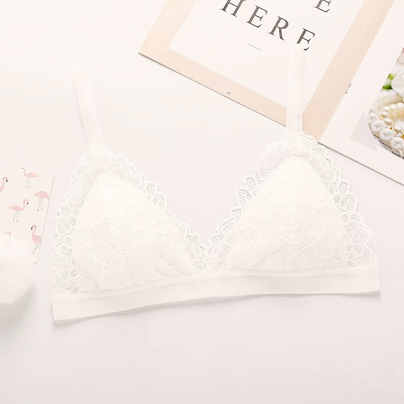 Bella Bralette 無鋼圈蠶絲內衣【清新白】